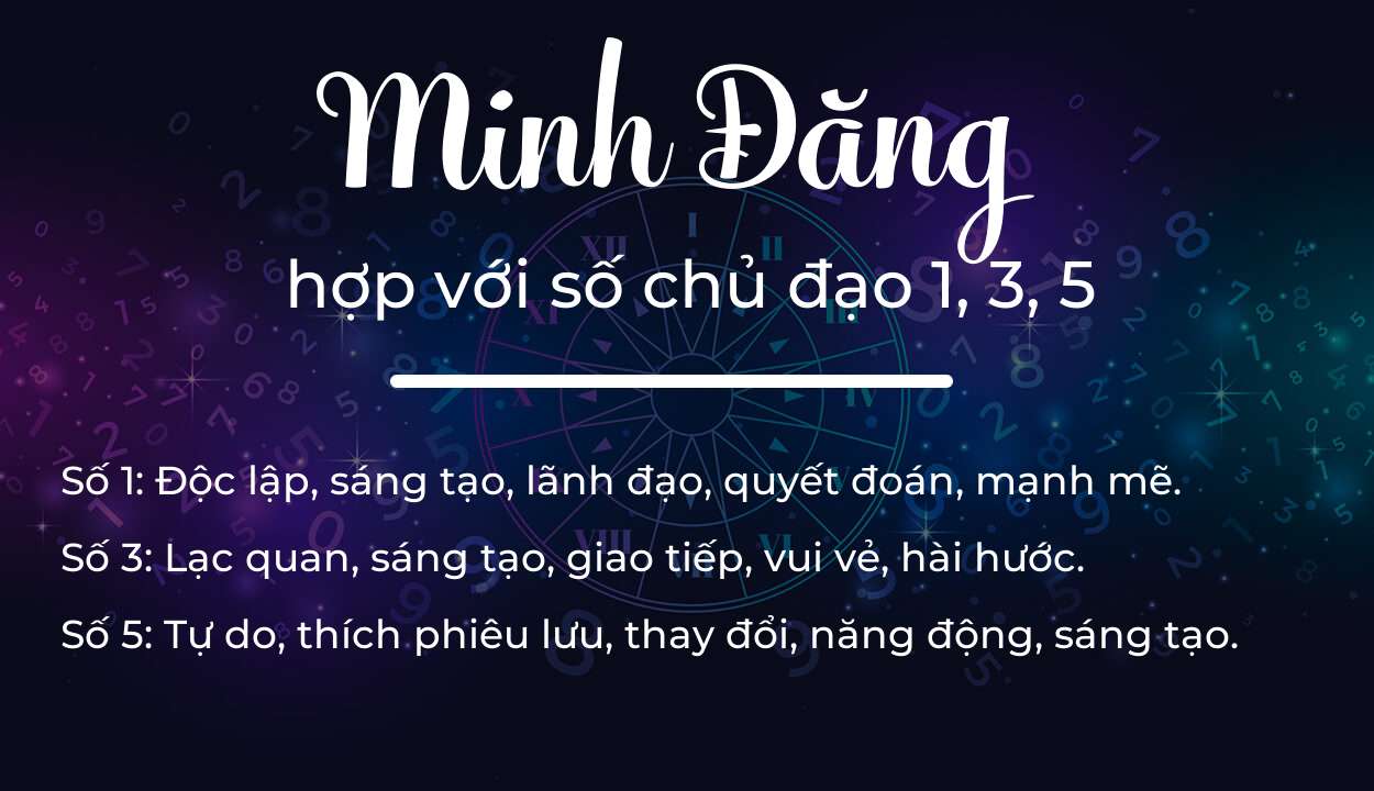 Tên Minh Đăng hợp với người có số chủ đạo 1, 3, 5
