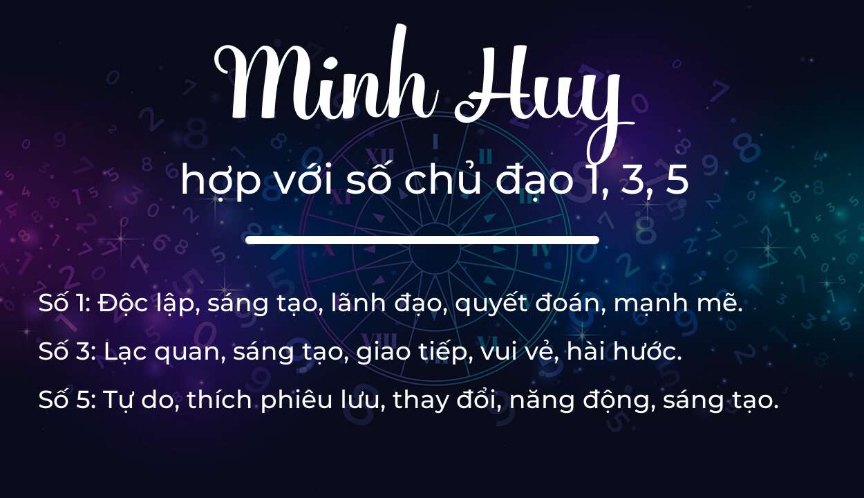 Tên Minh Huy hợp với người có số chủ đạo 1, 3, 5