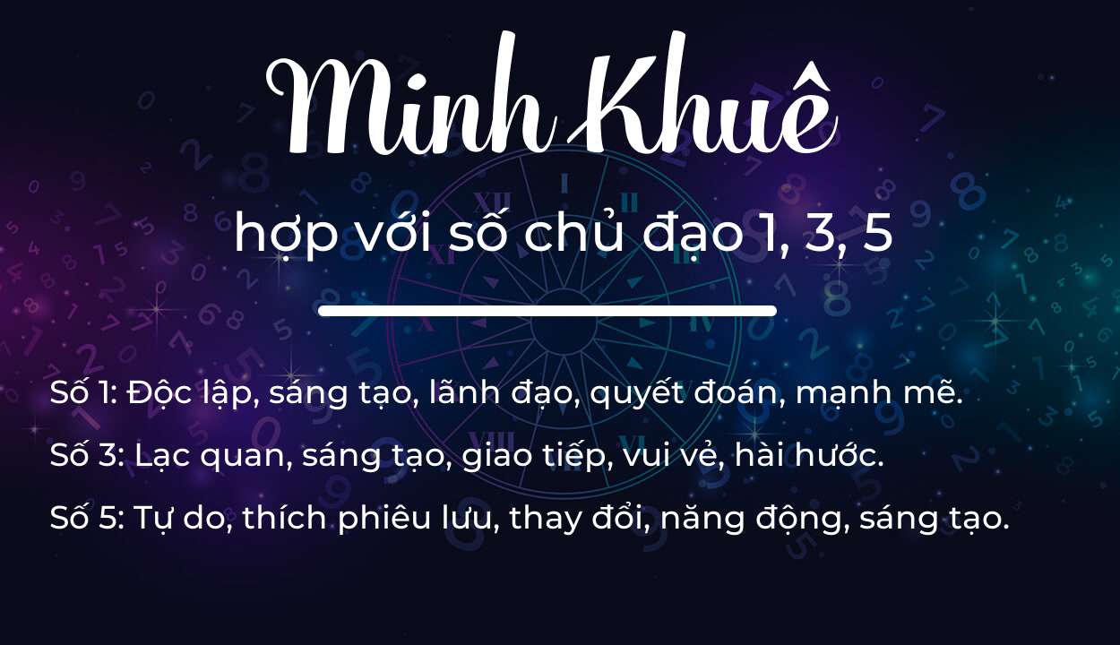 Tên Minh Khuê hợp với người có số chủ đạo 1, 3, 5