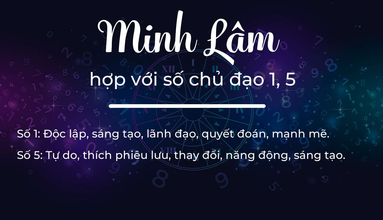 Tên Minh Lâm hợp với người có số chủ đạo 1, 5