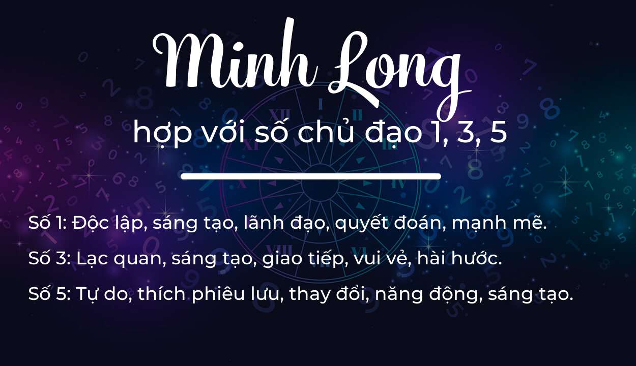 Tên Minh Long hợp với người có số chủ đạo 1, 3, 5