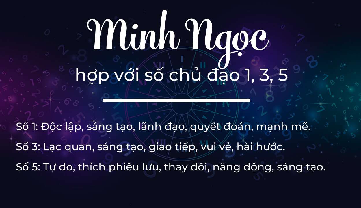 Tên Minh Ngọc hợp với người có số chủ đạo 1, 3, 5