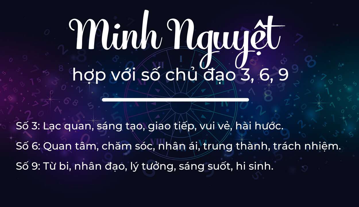 Tên Minh Nguyệt hợp với người có số chủ đạo 3, 6, 9