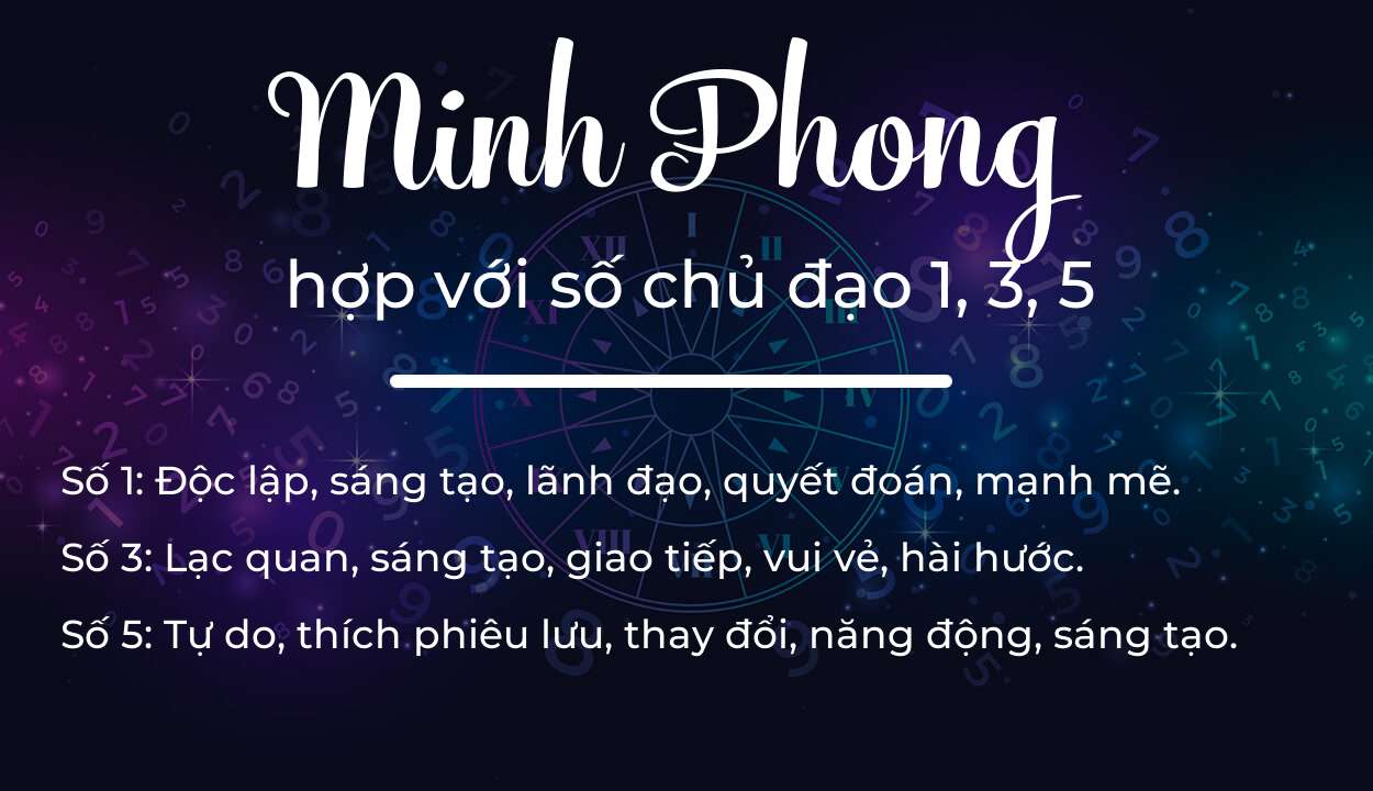 Tên Minh Phong hợp với người có số chủ đạo 1, 3, 5