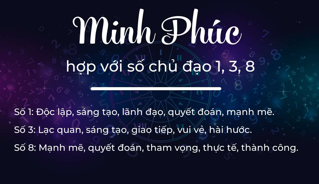 Tên Minh Phúc hợp với người có số chủ đạo 1, 3, 8