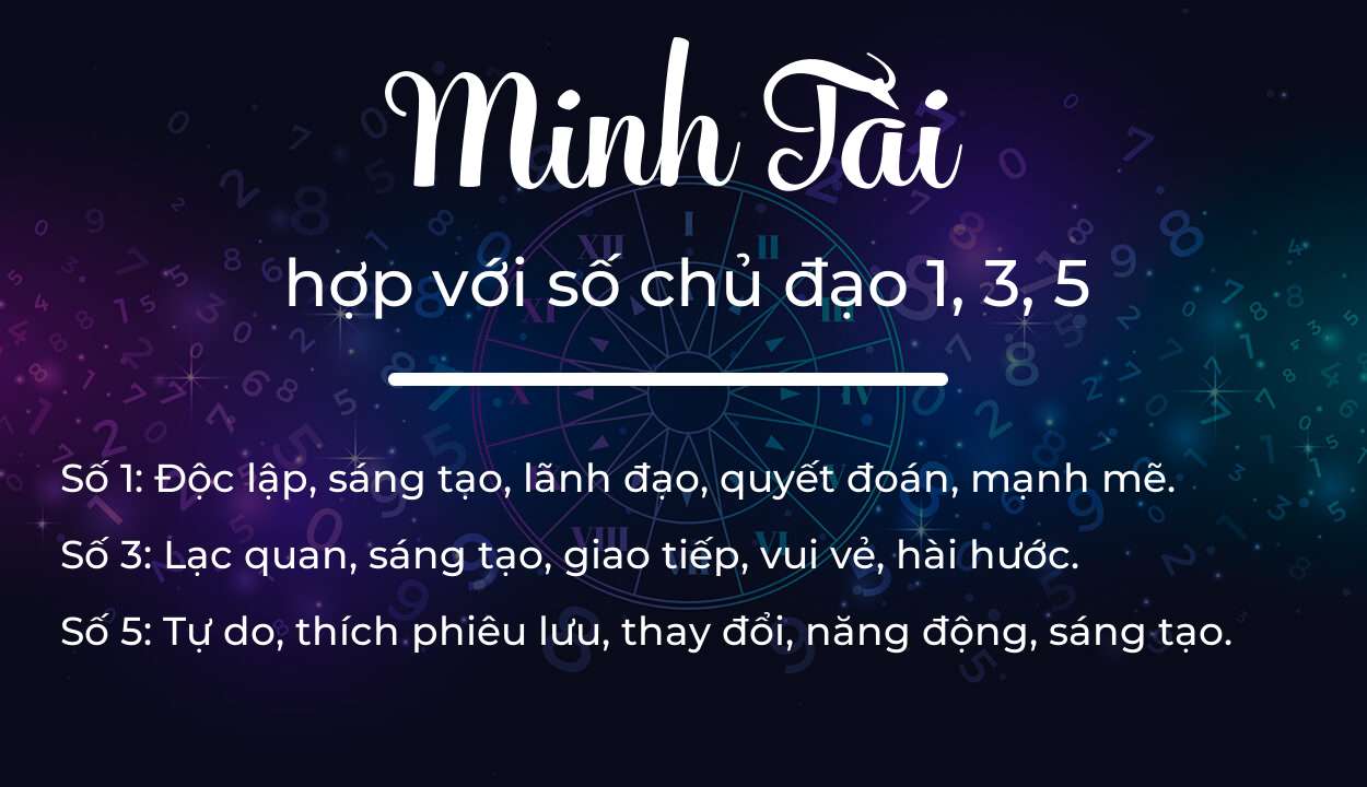 Tên Minh Tài hợp với người có số chủ đạo 1, 3, 5