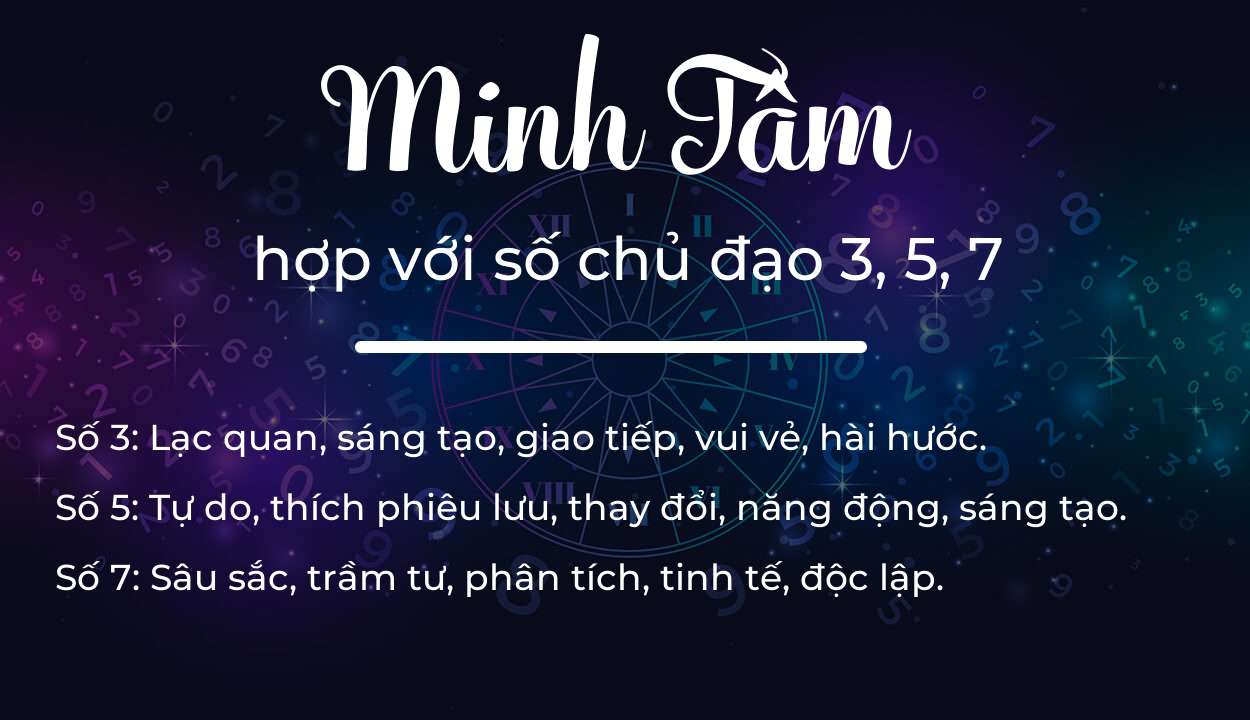 Tên Minh Tâm hợp với người có số chủ đạo 3, 5, 7