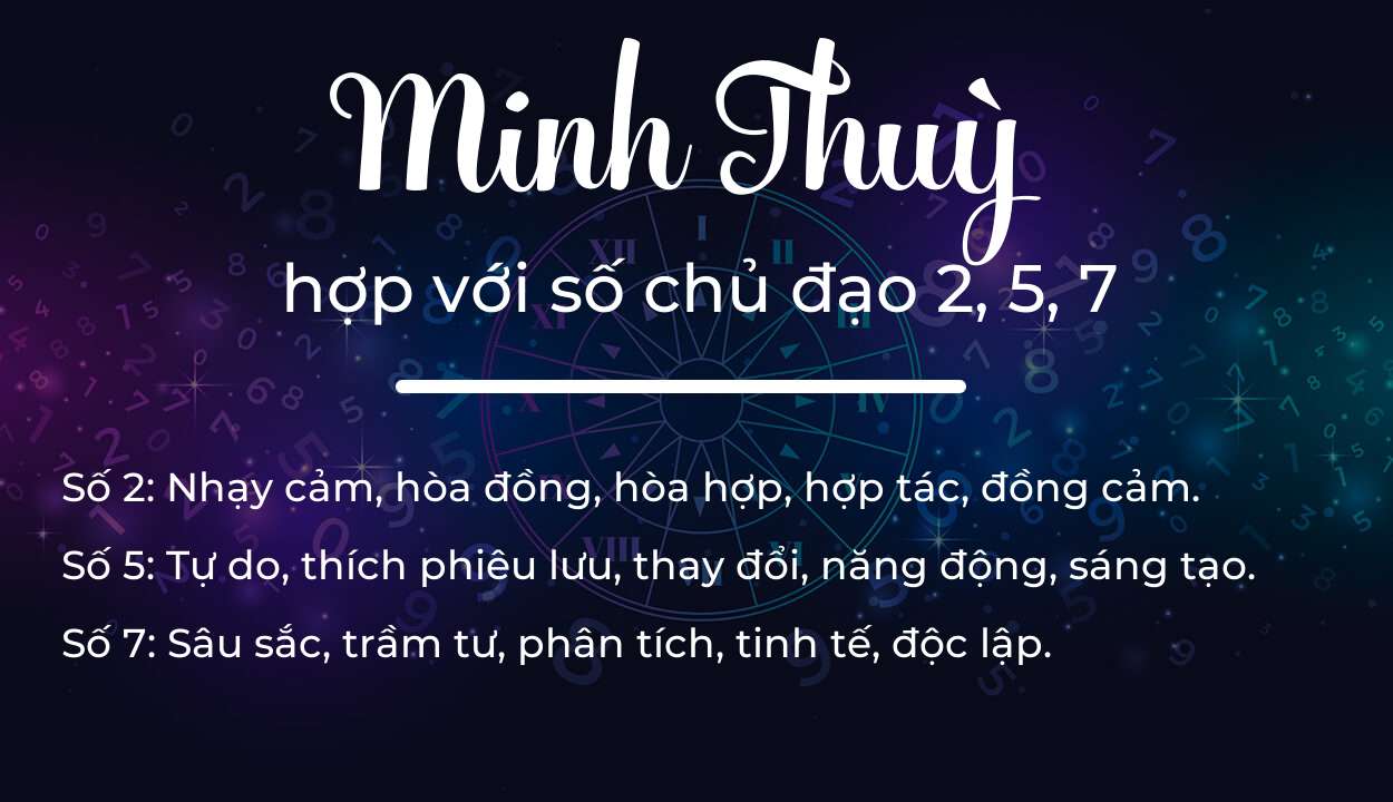 Tên Minh Thuỳ hợp với người có số chủ đạo 2, 5, 7