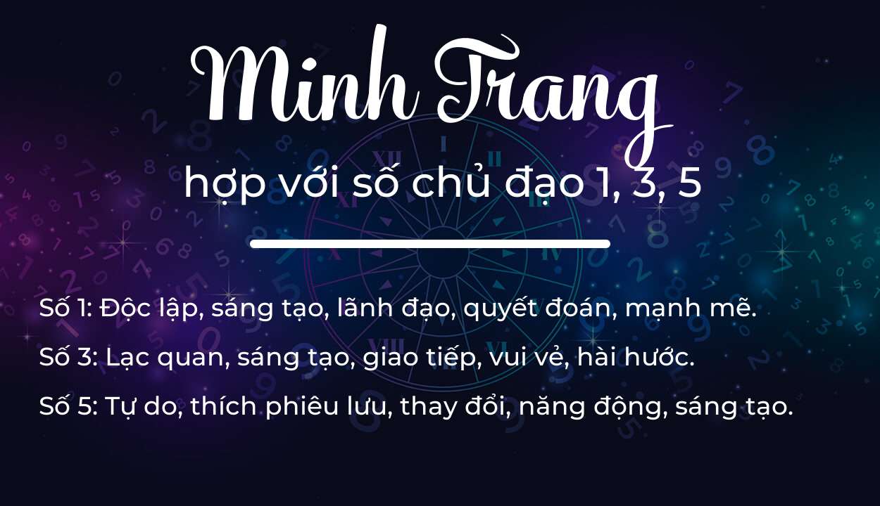 Tên Minh Trang hợp với người có số chủ đạo 1, 3, 5