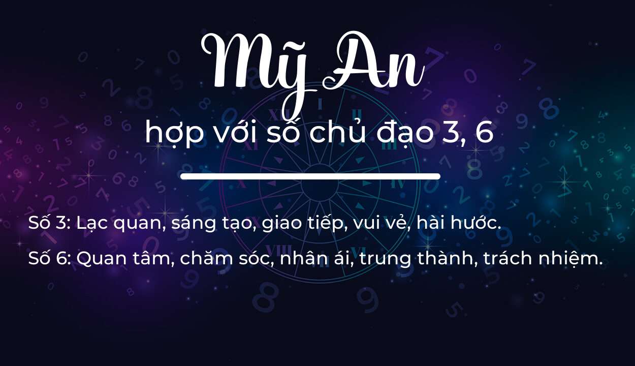 Tên Mỹ An hợp với người có số chủ đạo 3, 6