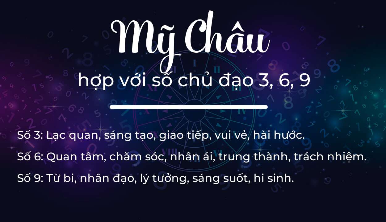 Tên Mỹ Châu hợp với người có số chủ đạo 3, 6, 9