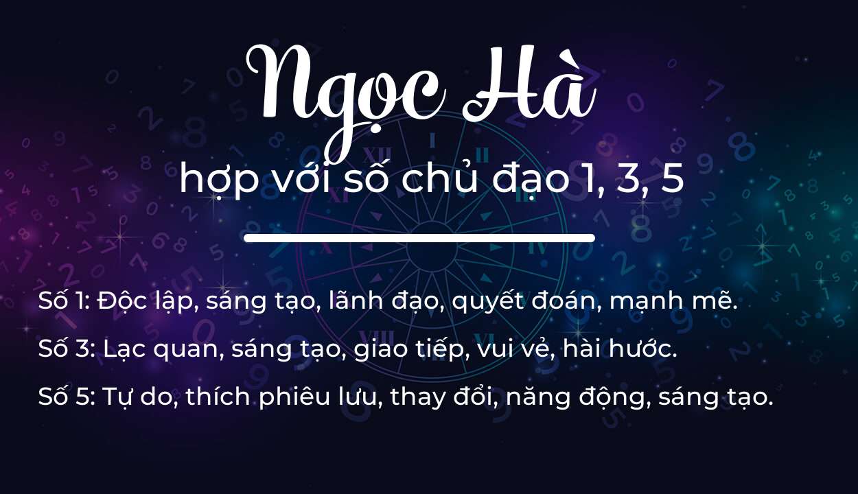 Tên Ngọc Hà hợp với người có số chủ đạo 1, 3, 5