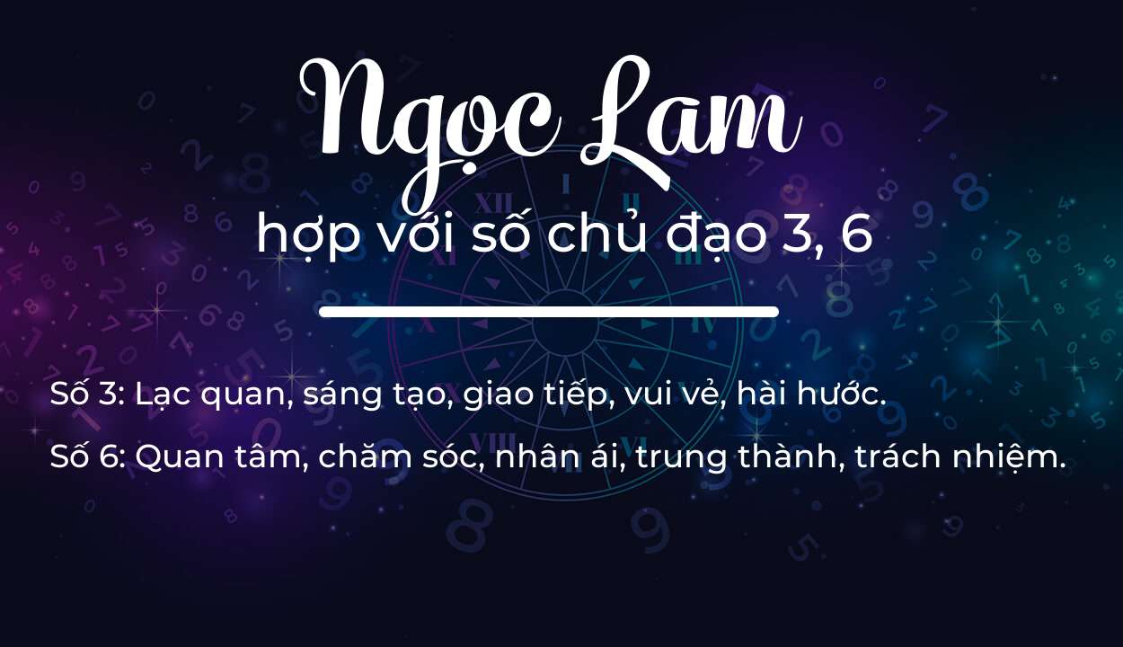 Tên Ngọc Lam hợp với người có số chủ đạo 3, 6