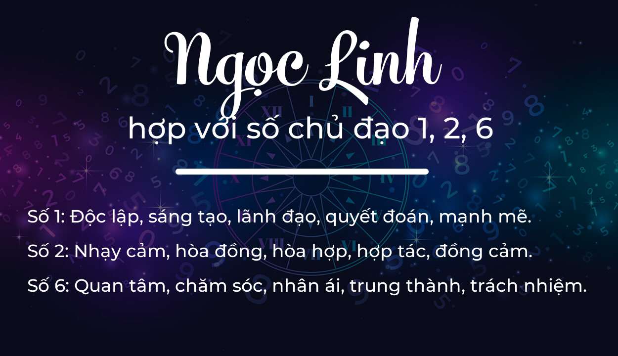 Tên Ngọc Linh hợp với người có số chủ đạo 1, 2, 6
