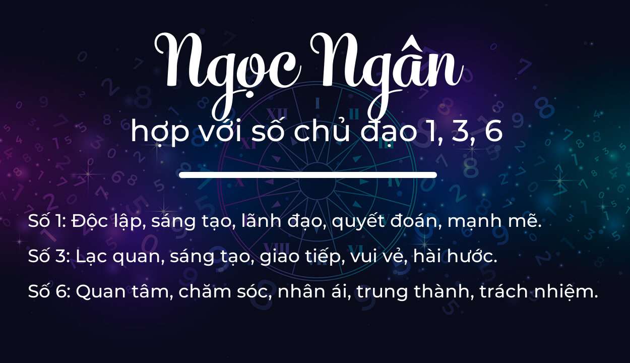 Tên Ngọc Ngân hợp với người có số chủ đạo 1, 3, 6