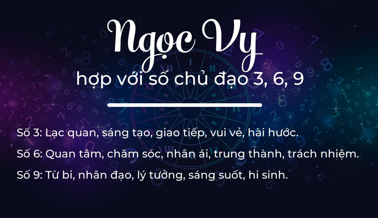 Tên Ngọc Vy hợp với người có số chủ đạo 3, 6, 9