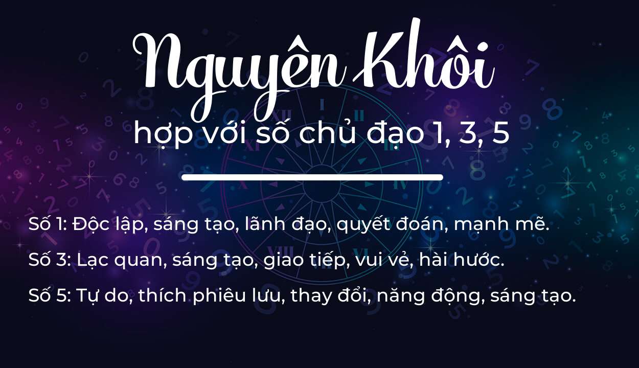 Tên Nguyên Khôi hợp với người có số chủ đạo 1, 3, 5