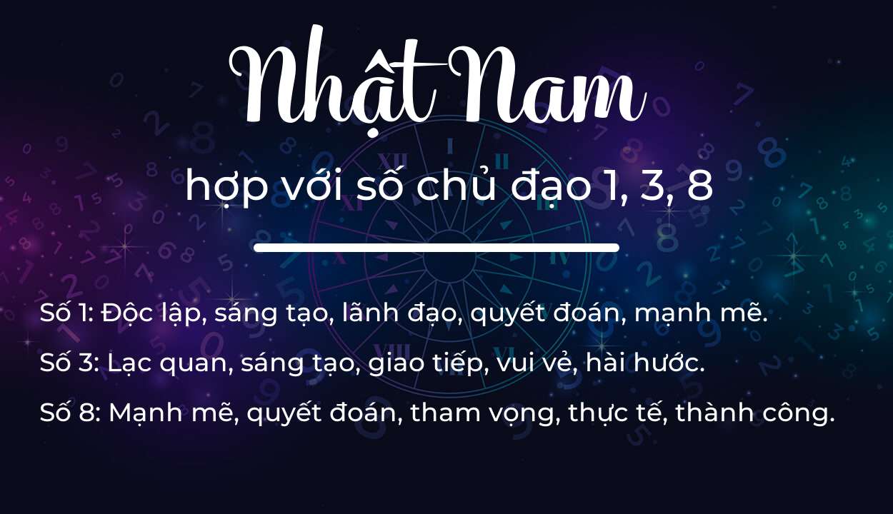 Tên Nhật Nam hợp với người có số chủ đạo 1, 3, 8