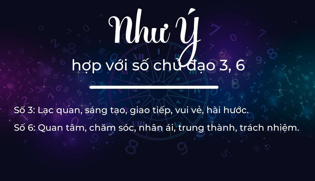 Tên Như Ý hợp với người có số chủ đạo 3, 6