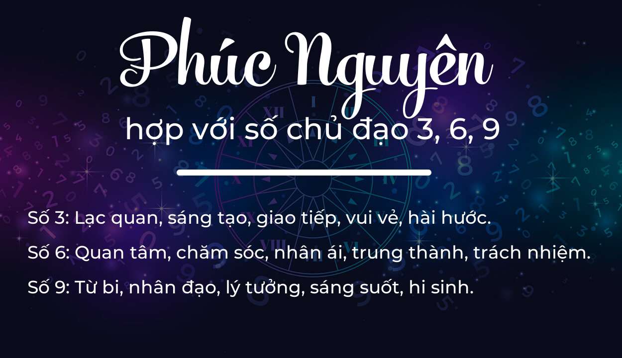 Tên Phúc Nguyên hợp với người có số chủ đạo 3, 6, 9