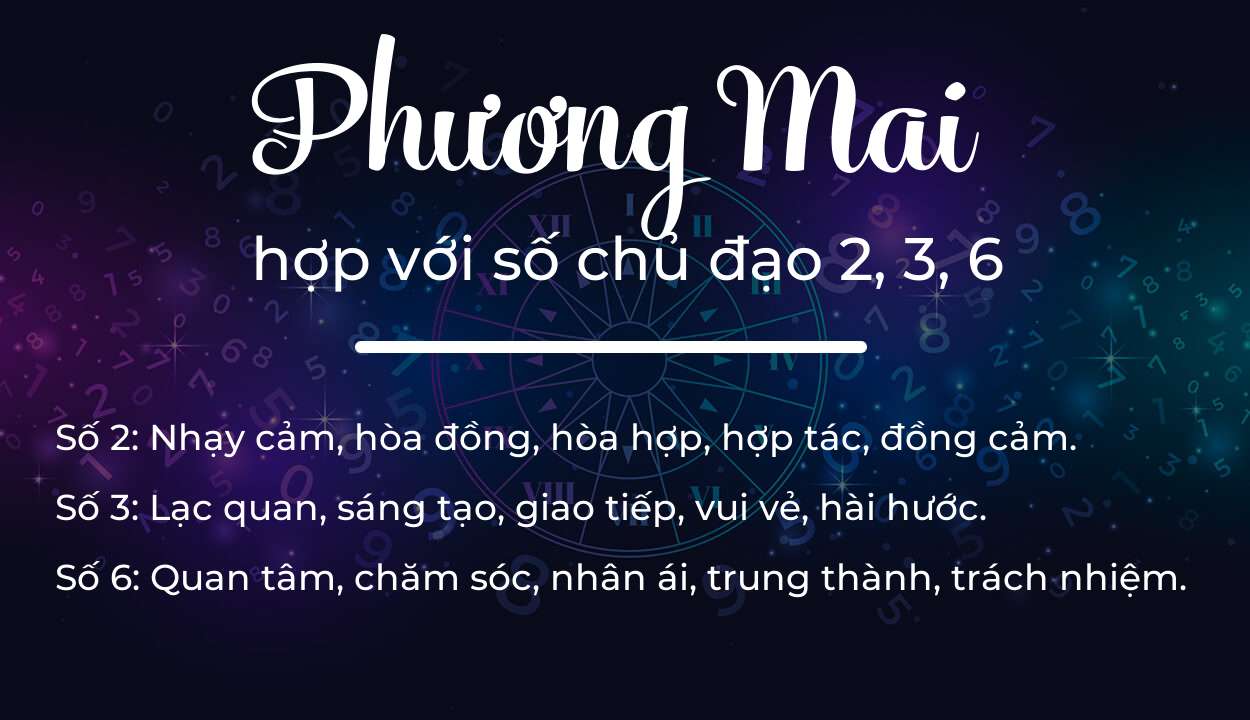 Tên Phương Mai hợp với người có số chủ đạo 2, 3, 6