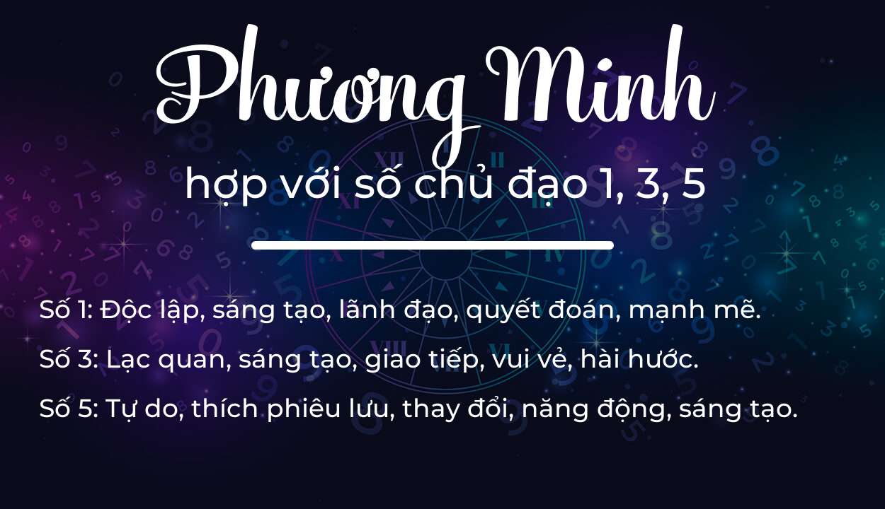 Tên Phương Minh hợp với người có số chủ đạo 1, 3, 5
