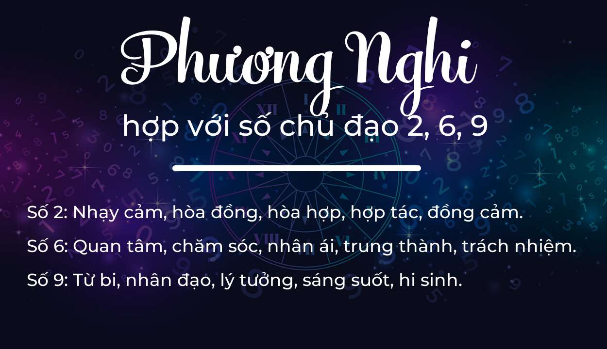 Tên Phương Nghi hợp với người có số chủ đạo 2, 6, 9