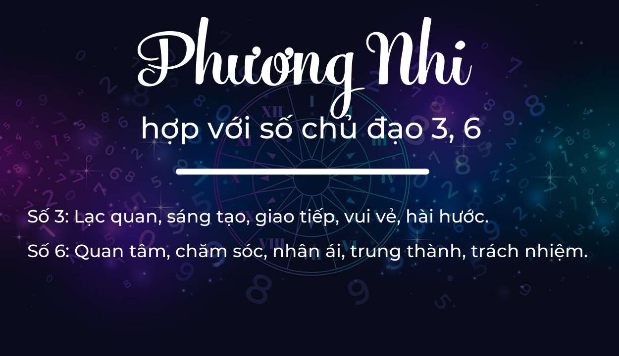 Tên Phương Nhi hợp với người có số chủ đạo 3, 6