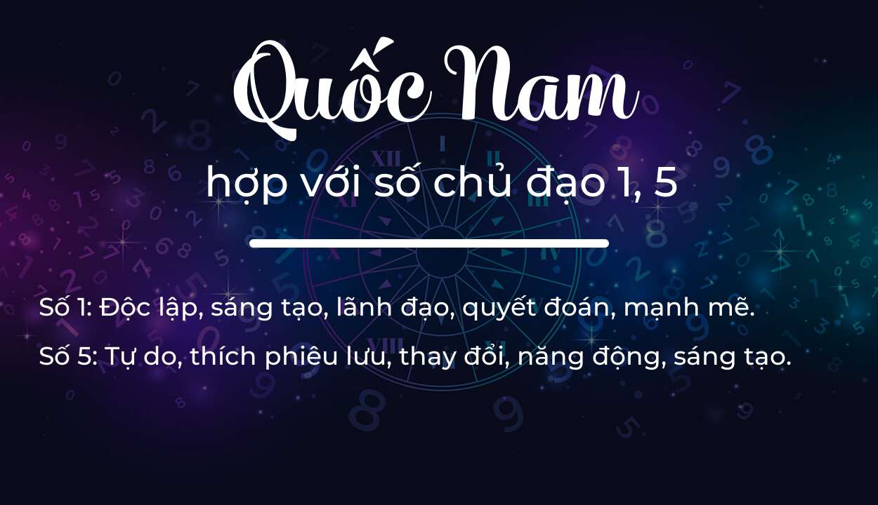 Tên Quốc Nam hợp với người có số chủ đạo 1, 5