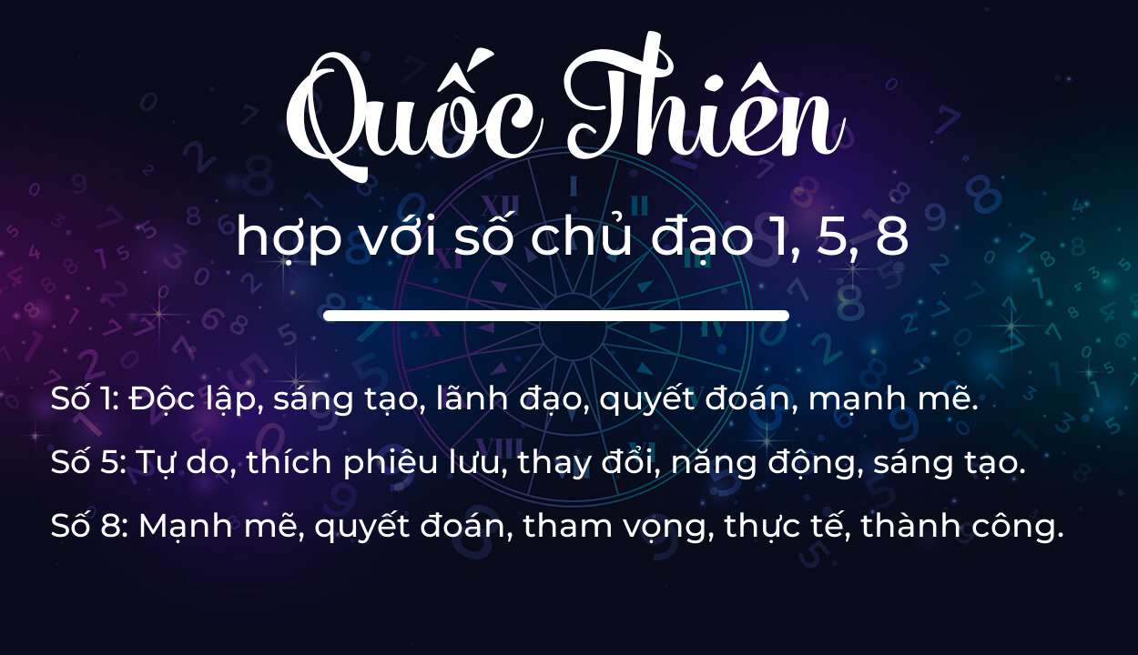 Tên Quốc Thiên hợp với người có số chủ đạo 1, 5, 8