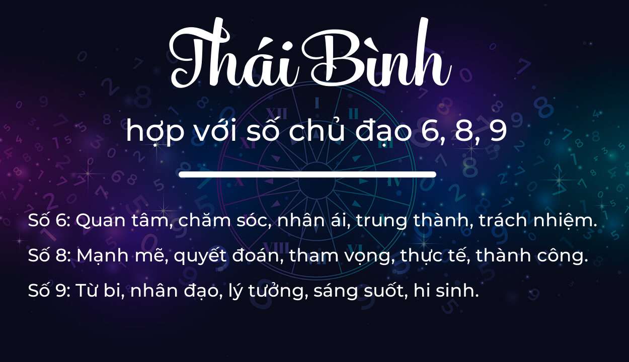 Tên Thái Bình hợp với người có số chủ đạo 6, 8, 9