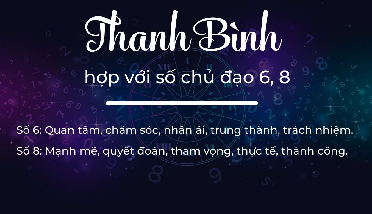 Tên Thanh Bình hợp với người có số chủ đạo 6, 8