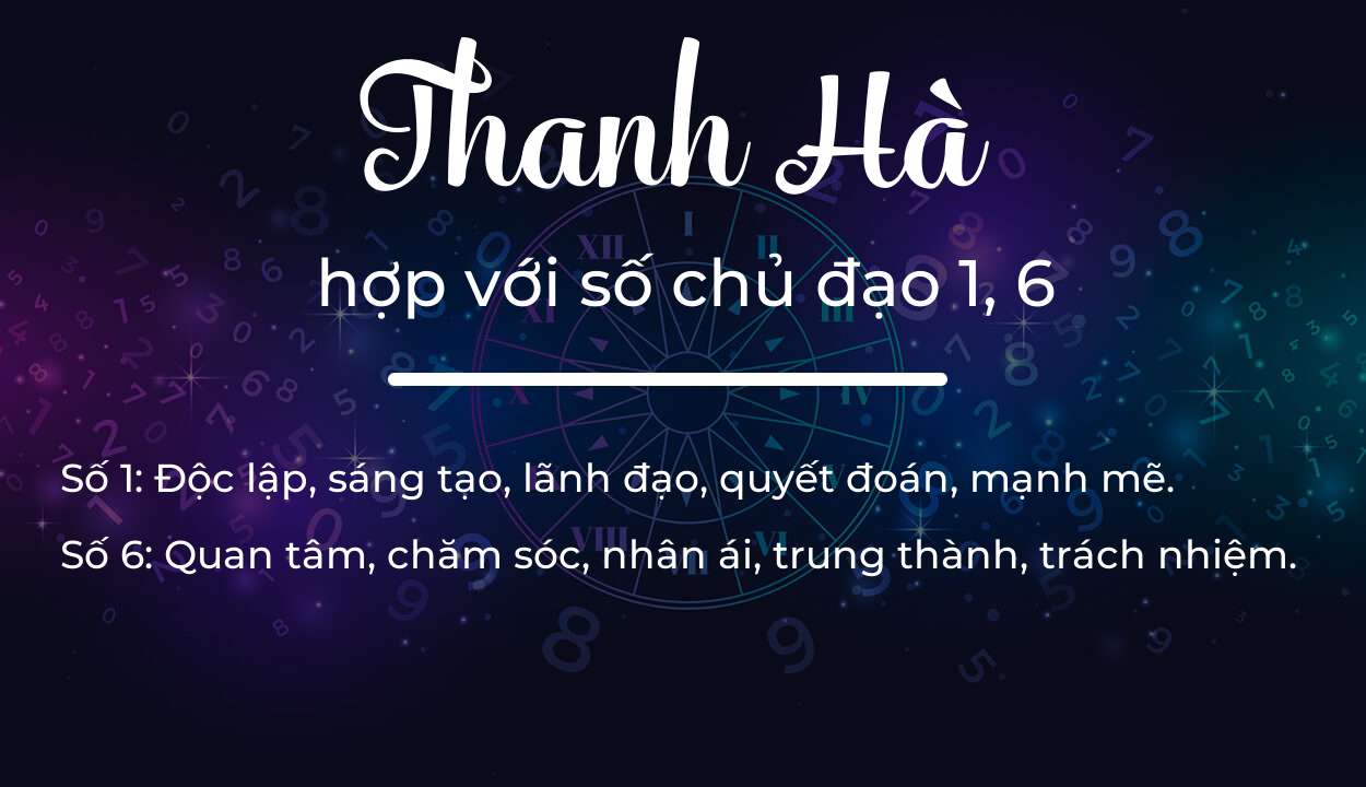 Tên Thanh Hà hợp với người có số chủ đạo 1, 6