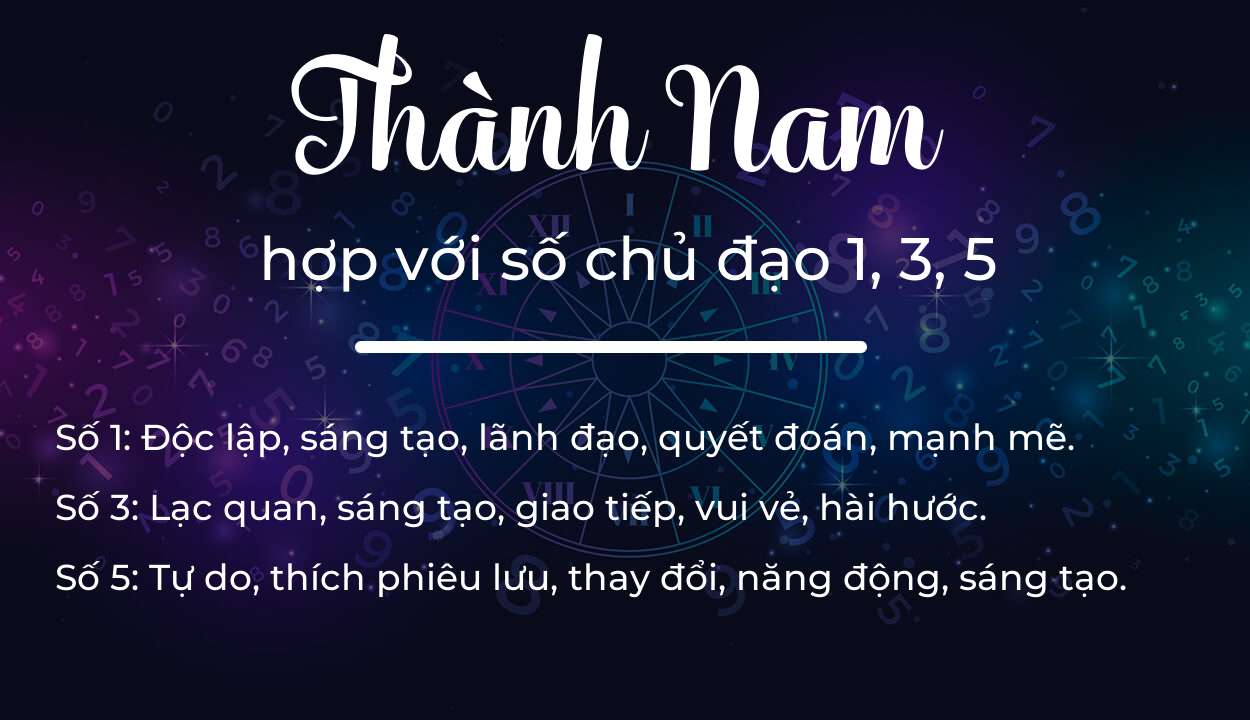 Tên Thành Nam hợp với người có số chủ đạo 1, 3, 5
