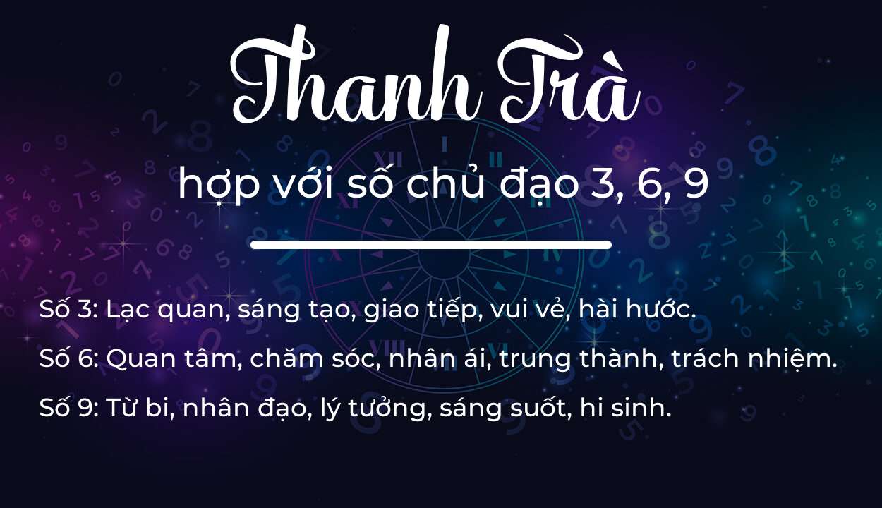 Tên Thanh Trà hợp với người có số chủ đạo 3, 6, 9
