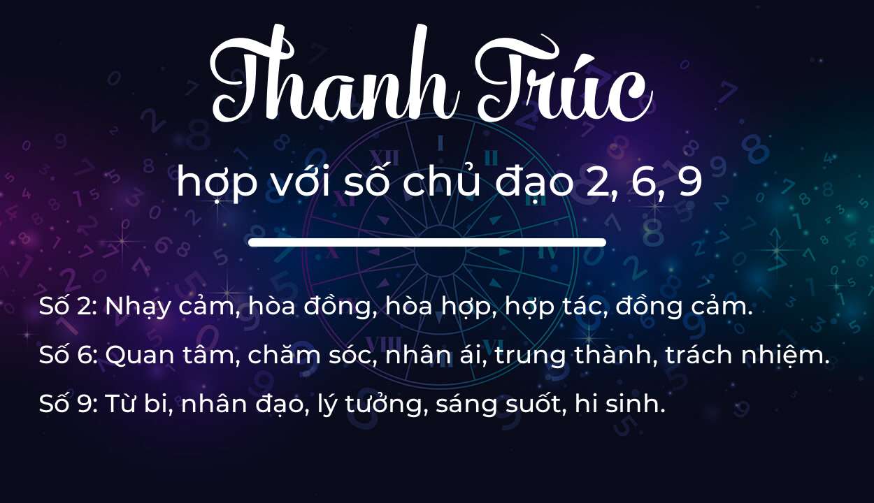 Tên Thanh Trúc hợp với người có số chủ đạo 2, 6, 9