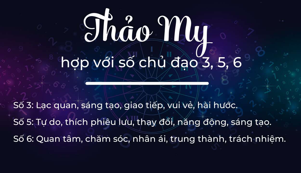 Tên Thảo My hợp với người có số chủ đạo 3, 5, 6