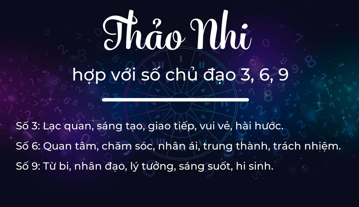 Tên Thảo Nhi hợp với người có số chủ đạo 3, 6, 9