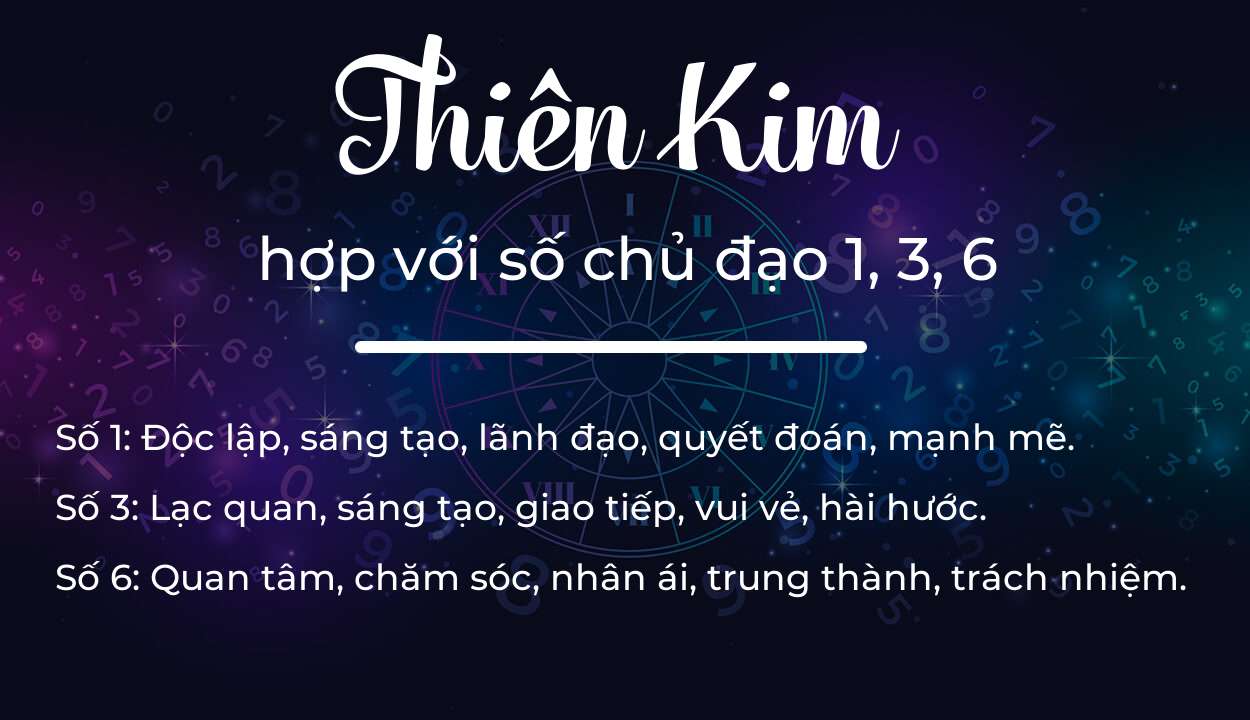 Tên Thiên Kim hợp với người có số chủ đạo 1, 3, 6
