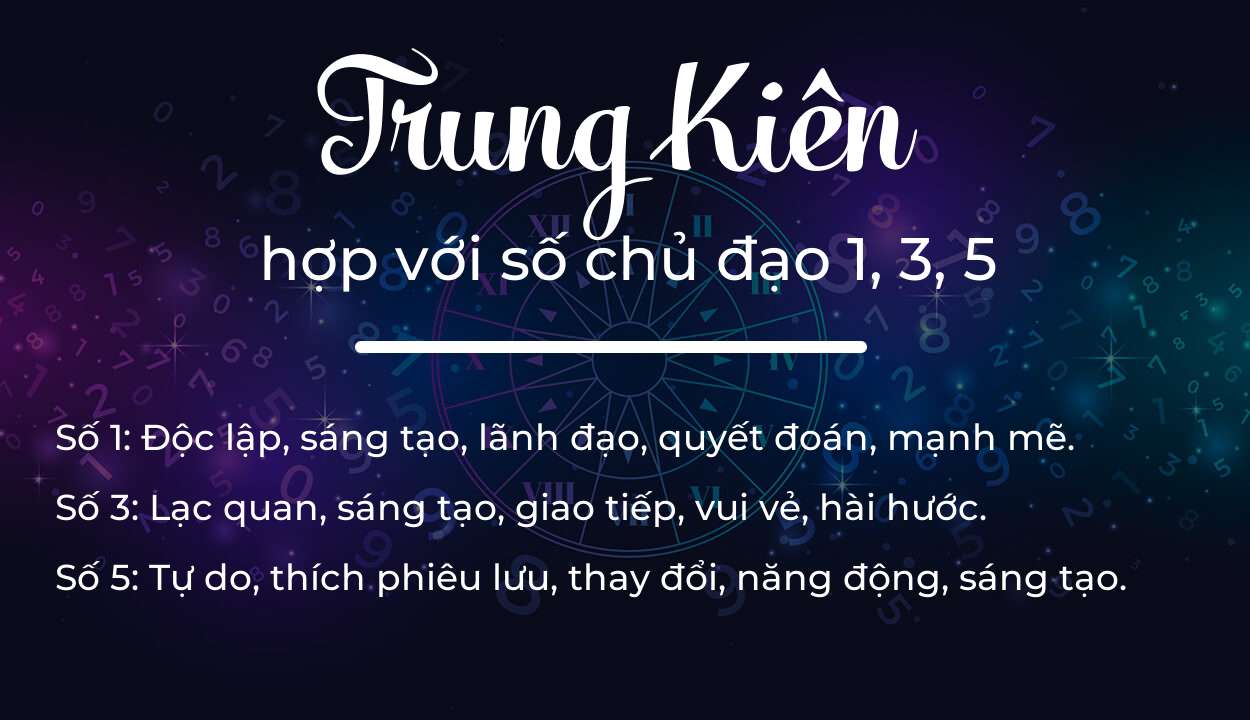 Tên Trung Kiên hợp với người có số chủ đạo 1, 3, 5