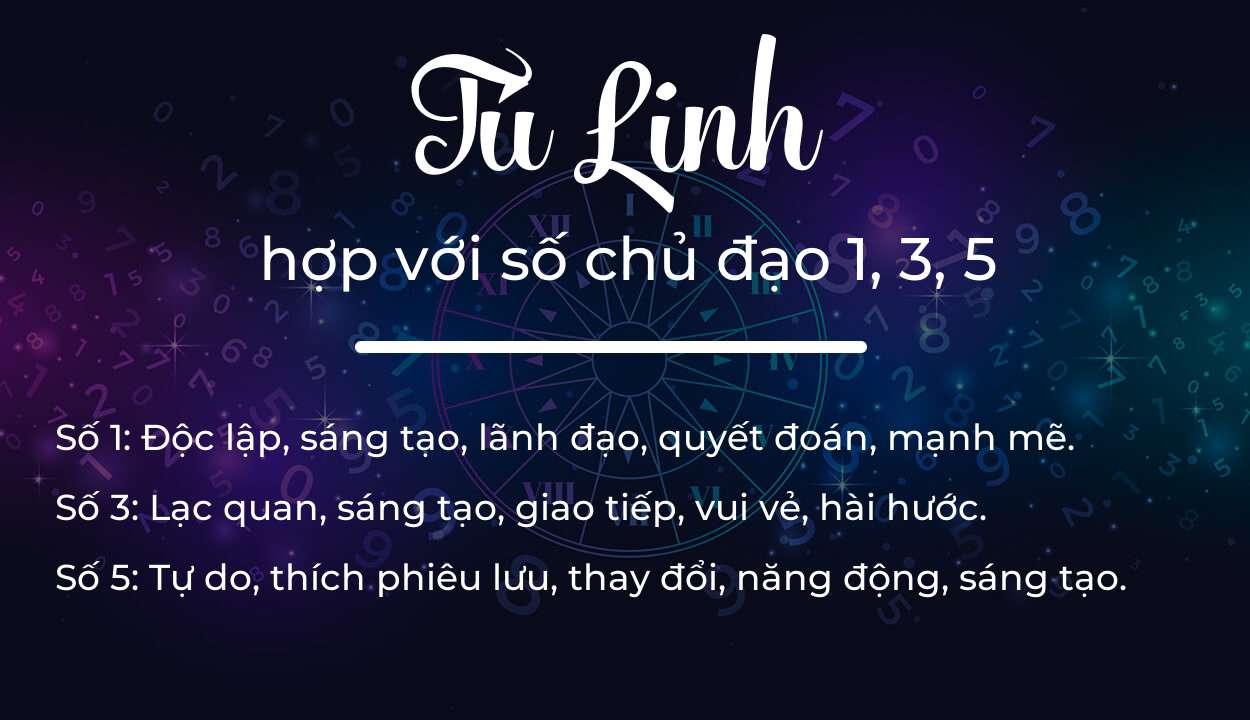 Tên Tú Linh hợp với người có số chủ đạo 1, 3, 5