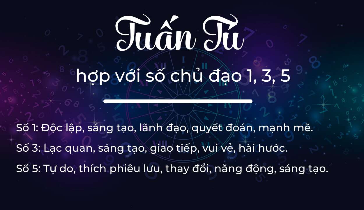 Tên Tuấn Tú hợp với người có số chủ đạo 1, 3, 5