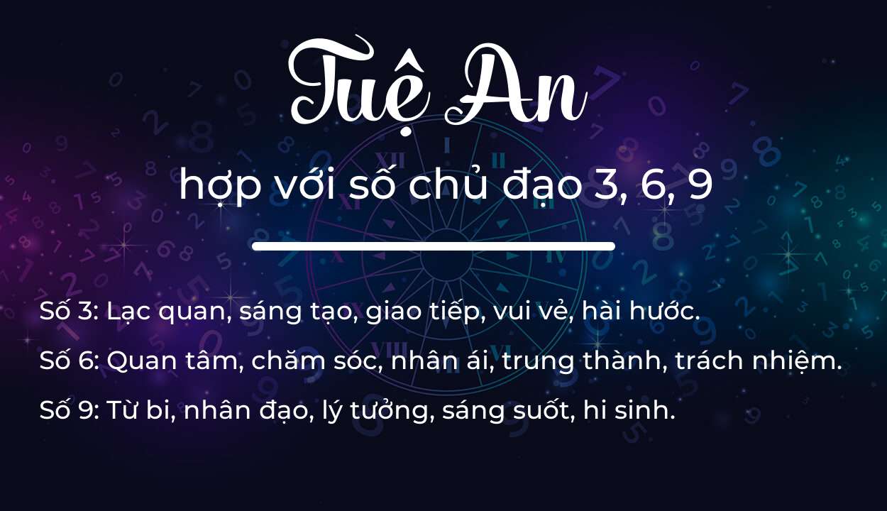 Tên Tuệ An hợp với người có số chủ đạo 3, 6, 9