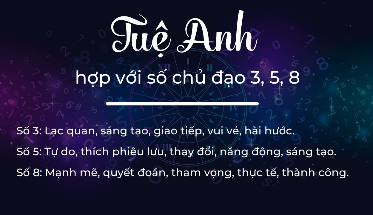 Tên Tuệ Anh hợp với người có số chủ đạo 3, 5, 8