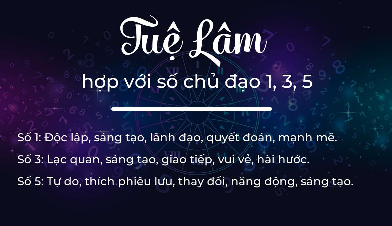 Tên Tuệ Lâm hợp với người có số chủ đạo 1, 3, 5