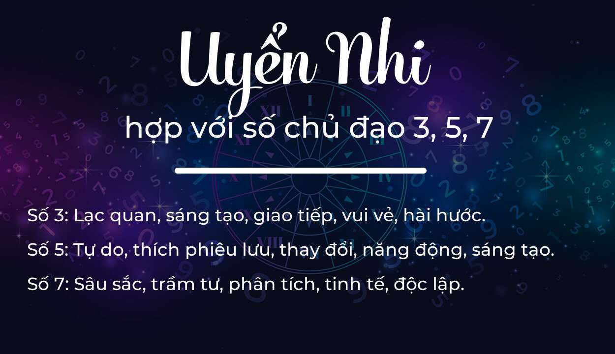 Tên Uyển Nhi hợp với người có số chủ đạo 3, 5, 7