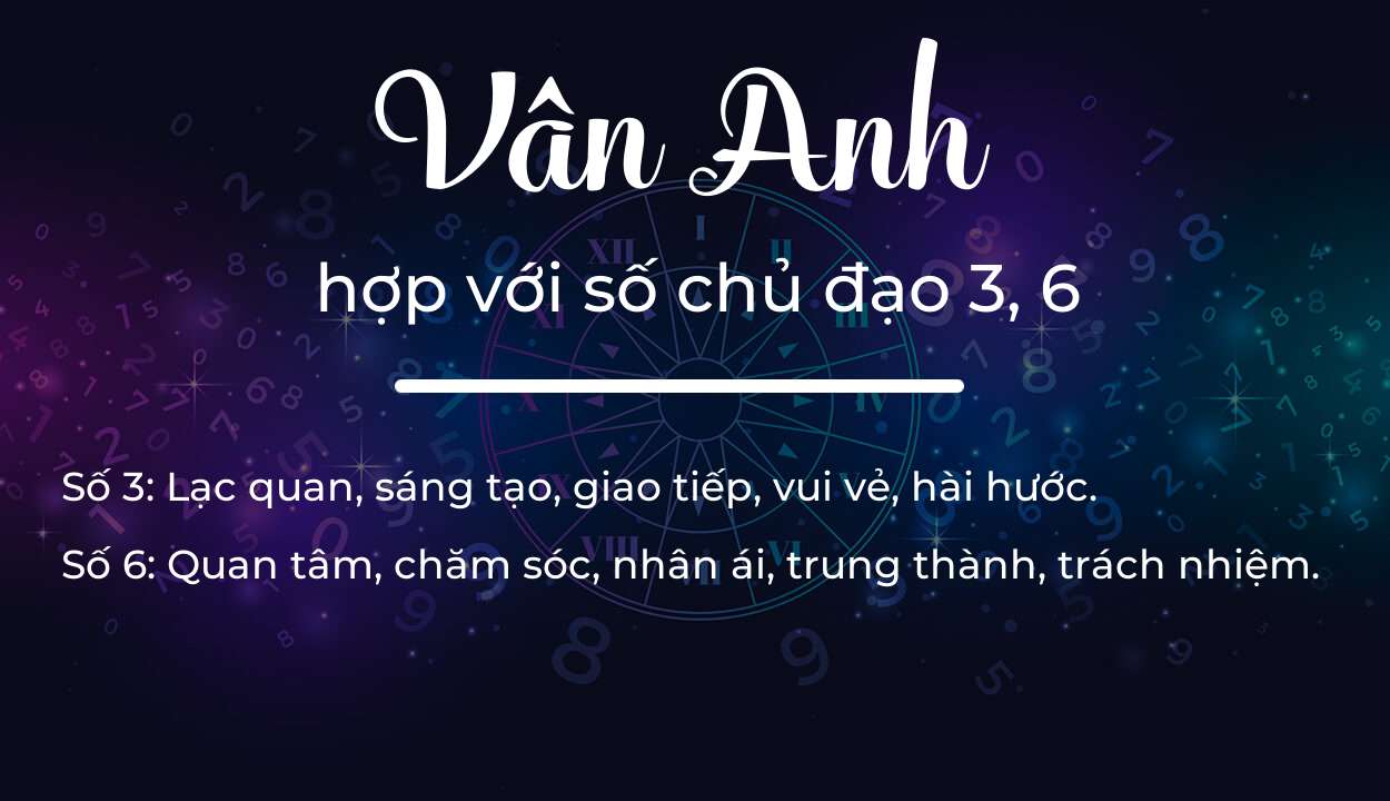 Tên Vân Anh hợp với người có số chủ đạo 3, 6