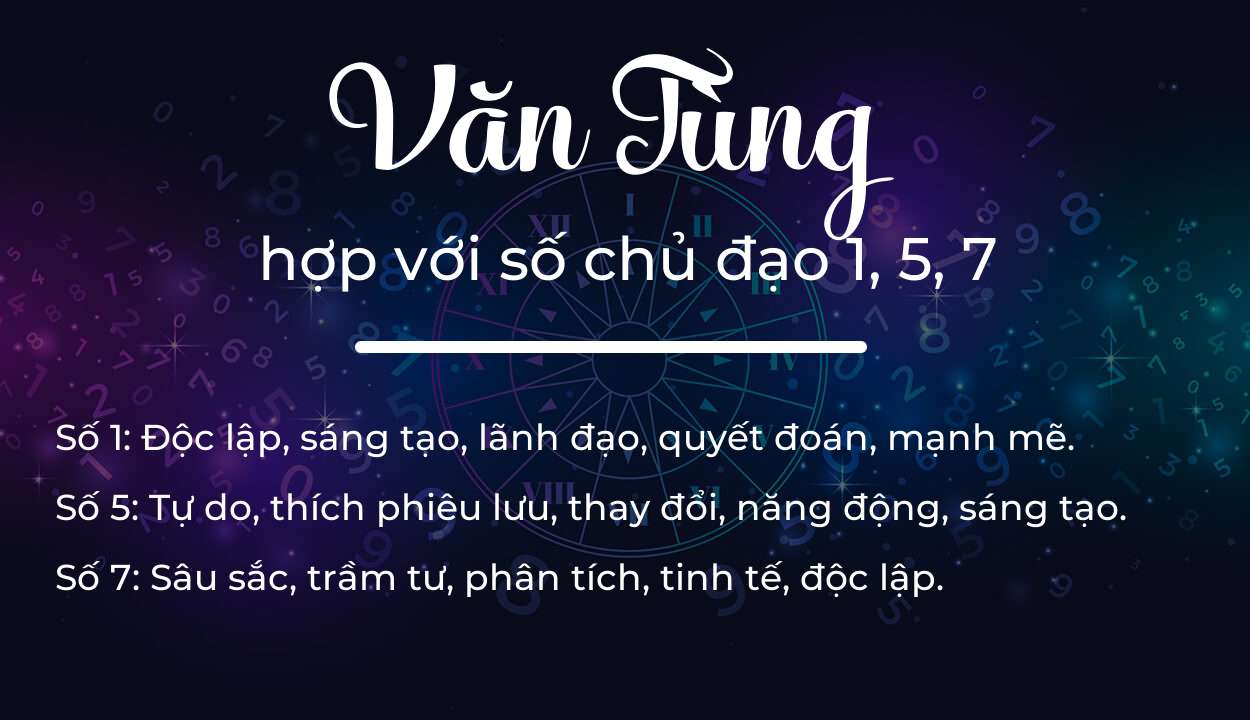 Tên Văn Tùng hợp với người có số chủ đạo 1, 5, 7