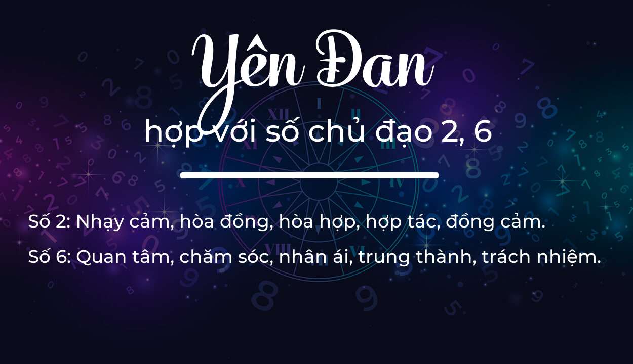 Tên Yên Đan hợp với người có số chủ đạo 2, 6
