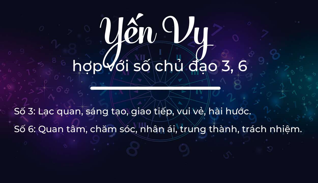 Tên Yến Vy hợp với người có số chủ đạo 3, 6